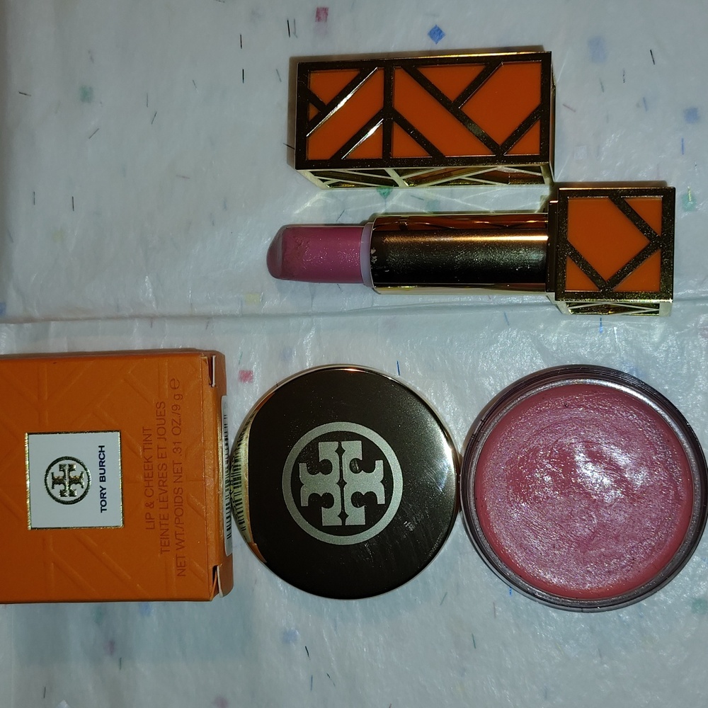 TORY BURCH LIP AND CHEEK TINTS +  LIPSTICK BUNDLE